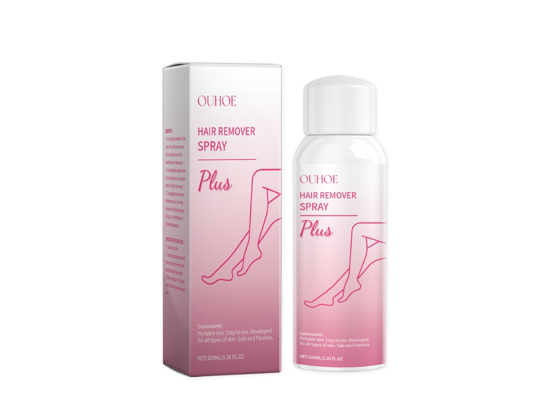 Spray suave para una depilación corporal eficaz.