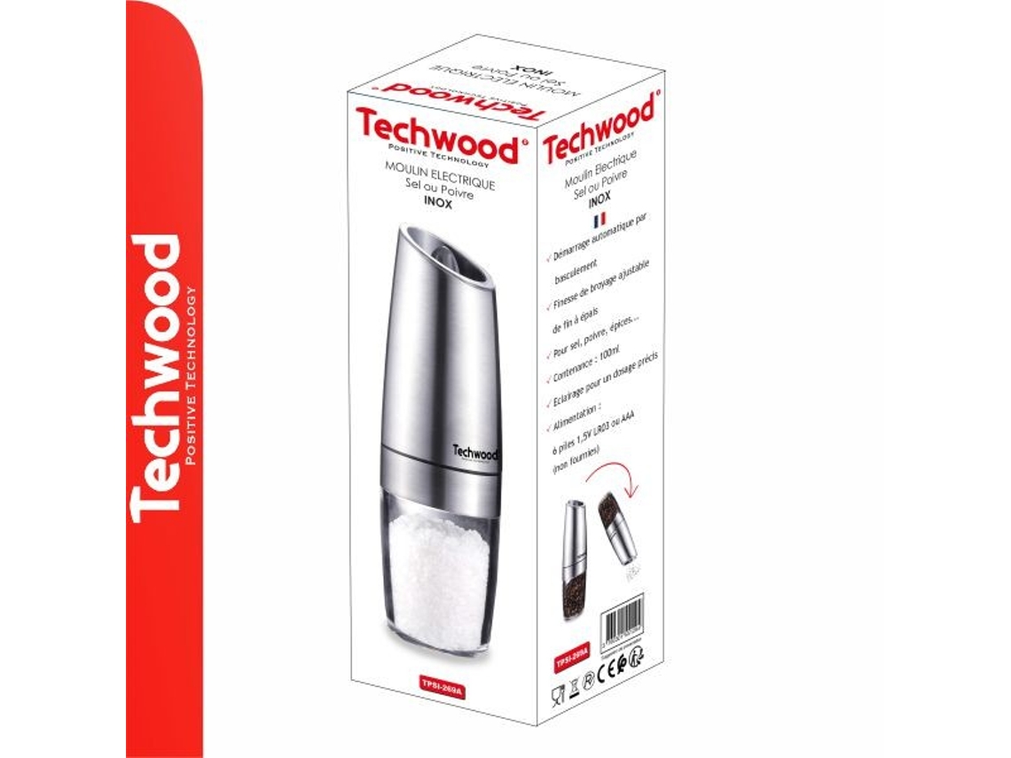 Molino eléctrico de acero manchado de techwood