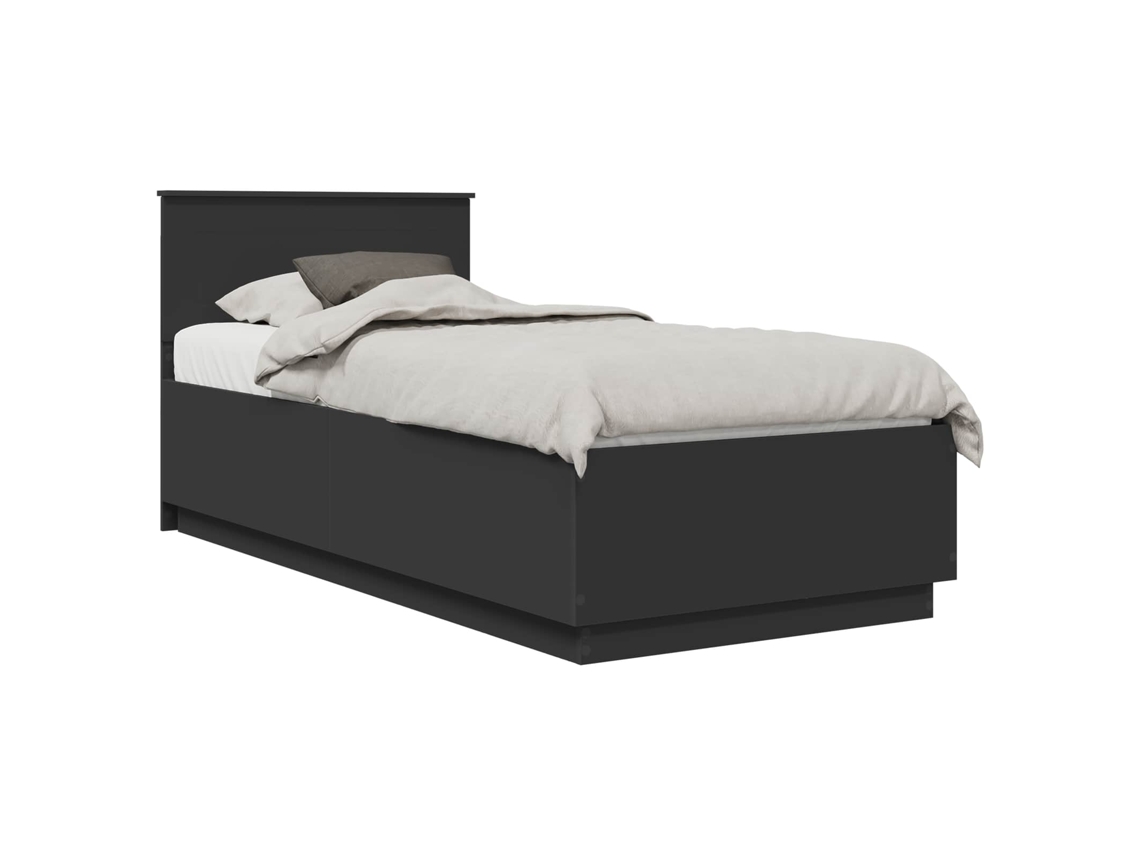 Maison Exclusive - Estructura De Cama Negro 90 X 200 Cm Madera De Ingeniería