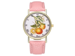 Reloj De Pulsera Informal Y Moderno Para Hombre Y Mujer, De Cuarzo, Con Correa De Cuero Rosa.