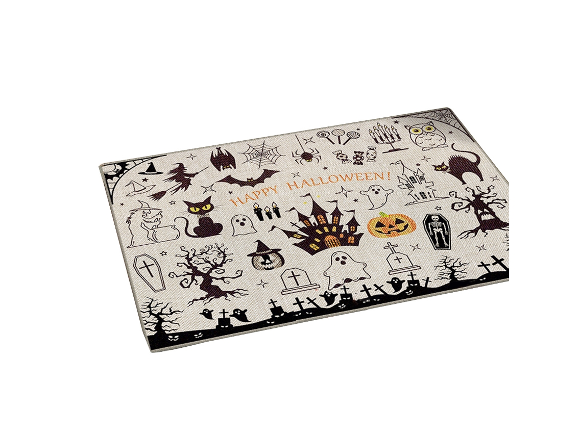 VYLARA Tapete Halloween 45x70cm Entrada Antiderrapante, Tapete Decorativo Para Cozinha E Porta