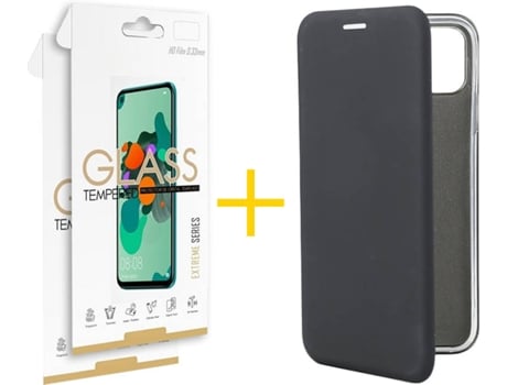 Kit Funda + Protector de Pantalla Apple iPhone 7 Plus / 8 Plus SKYHE Flip Cover 2314 Negro