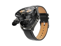 (negro Correa De Cuero Negra) Reloj Inteligente Con Auriculares Bluetooth 2 En 1, Compatible Con Llamadas Bluetooth/nfc