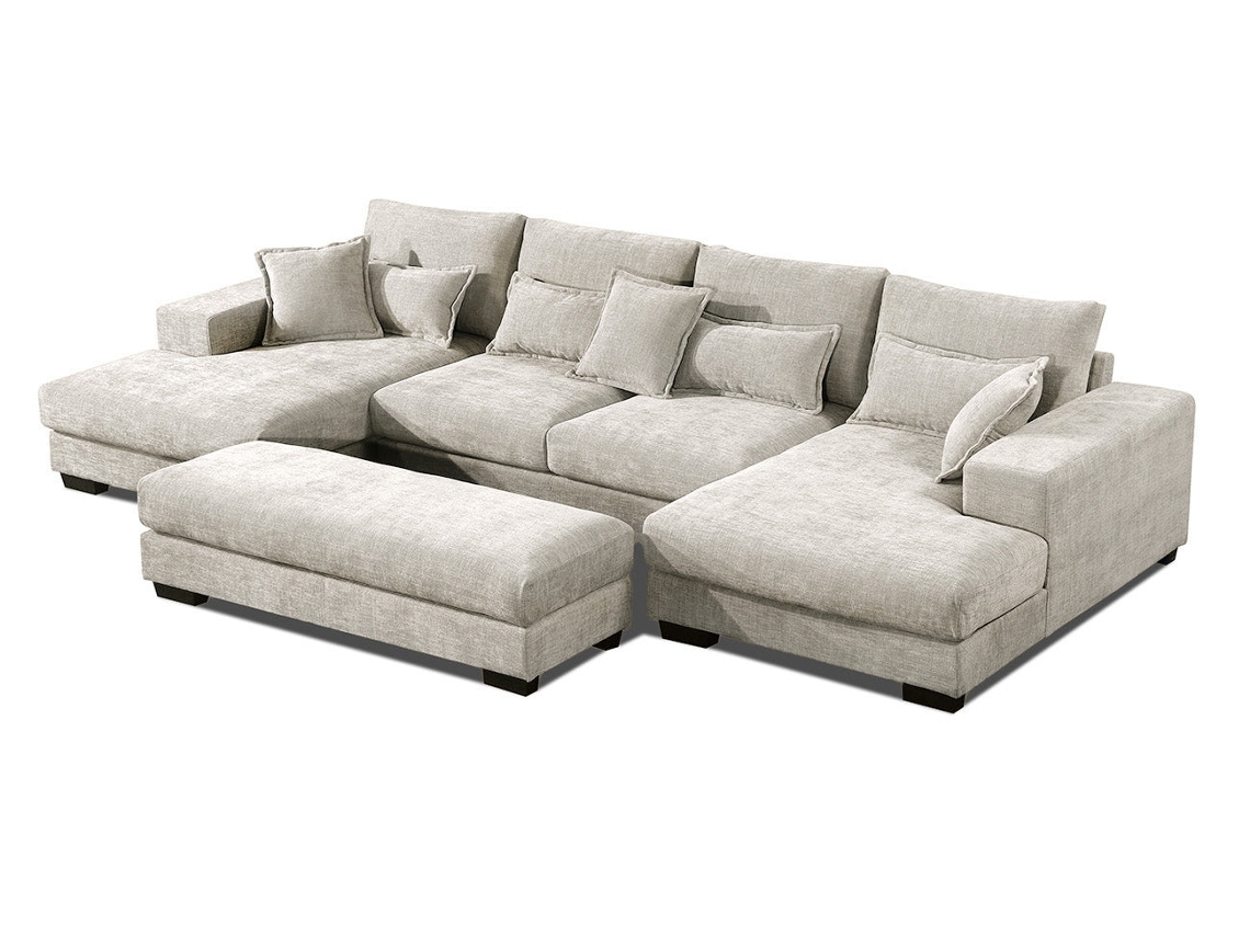Sofá cama esquinero Kim Mega Chaise Longue, 368 cm, beige