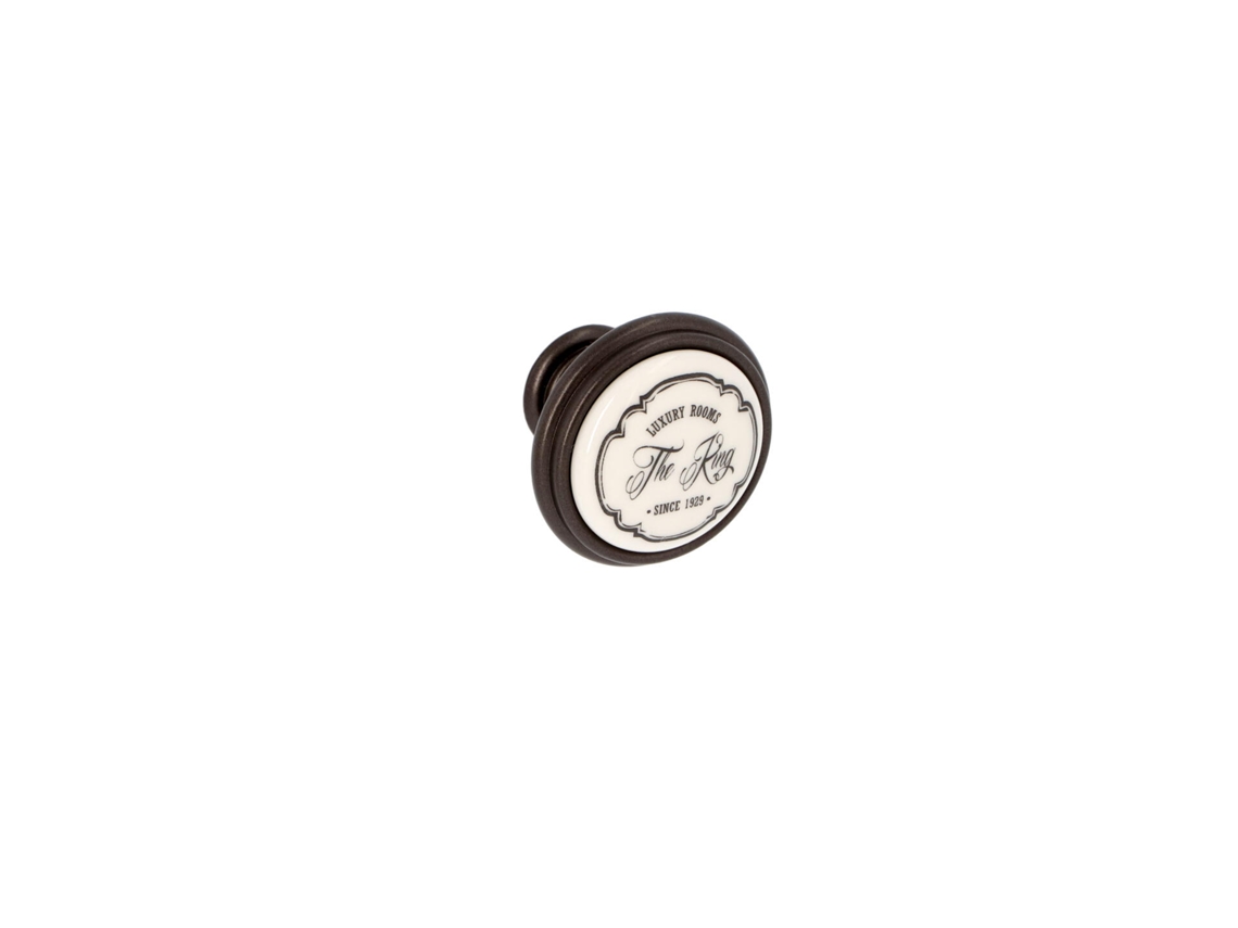 Pomo Para Muebles De Zamac Y Porcelana Diámetro 35 Mm Aluminio Marrón Lote De 6mm