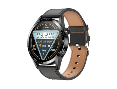 Smartwatch Responde Llamadas Fitness Tracker Negro [Correa de Cuero Negra] JL-EIGHT