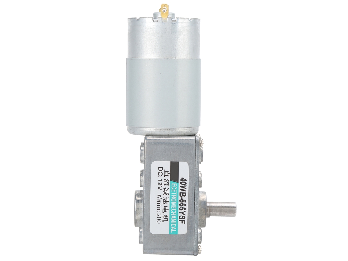 Motor de Minhoca Turbinada DC 12v Alta Torção Baixa Velocidade 200rpm Controle Bidirecional