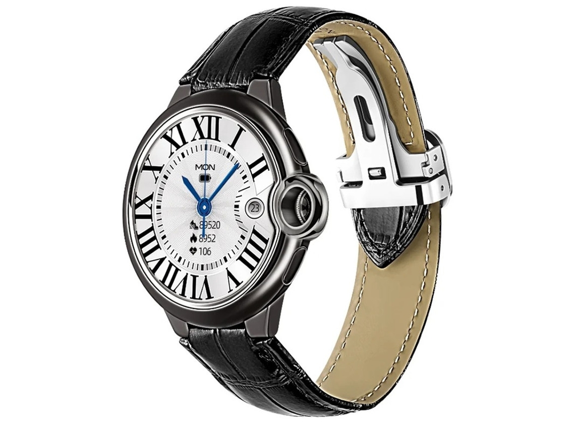 Reloj inteligente Bestvite con llamadas Bluetooth, monitorización de frecuencia cardíaca y diseño moderno (negro)