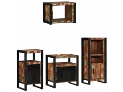 Maison Exclusive - Juego De Muebles De Baño 4 Pcs Madera Sólida Recuperada