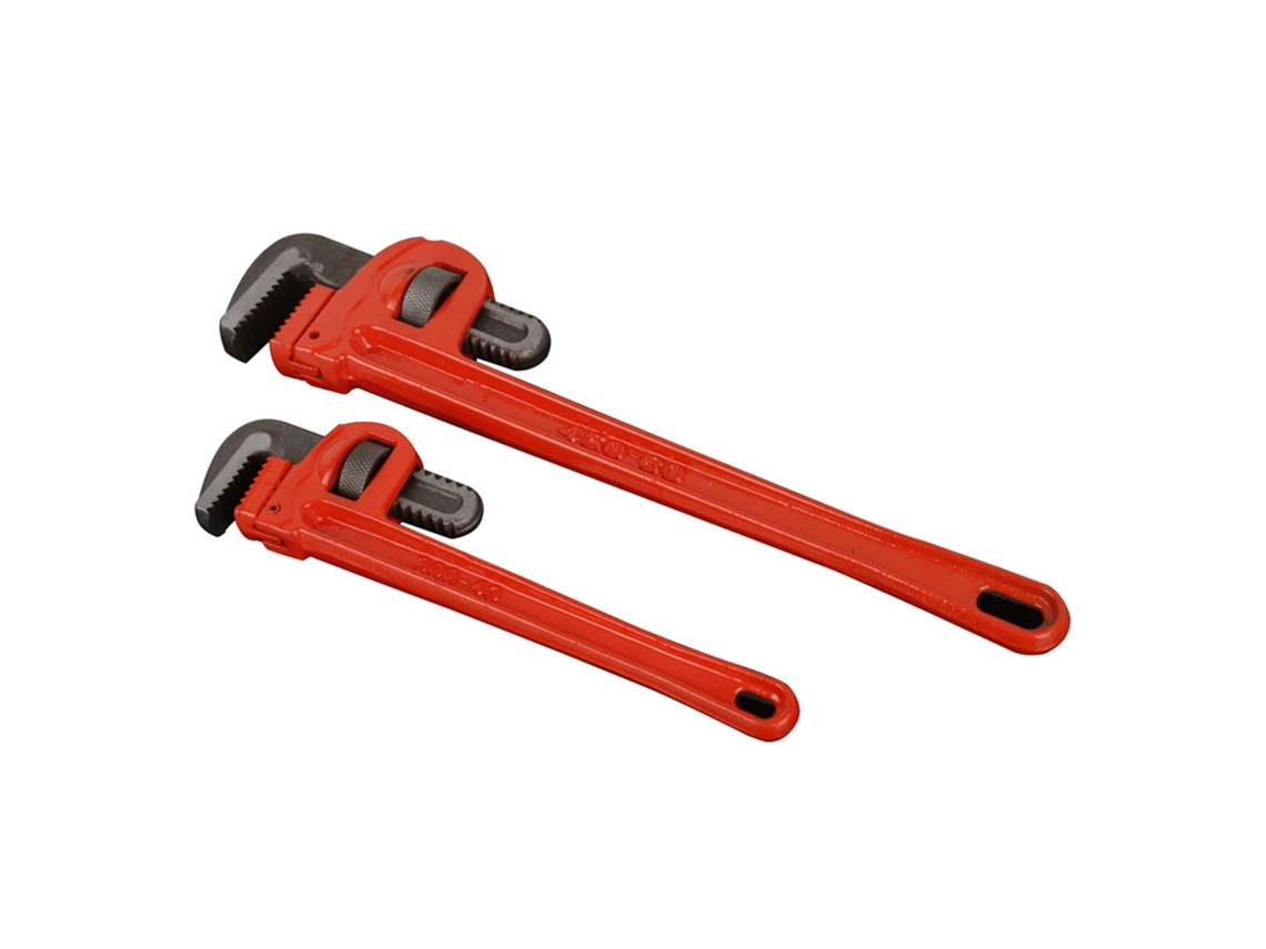 Llave para tubos recta de acero tratado térmicamente, 0,55 kg | Sin marca