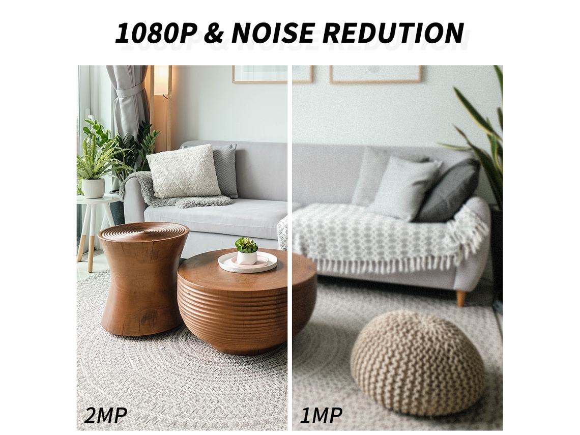 Cámara de seguridad inalámbrica PTZ WiFi 1080p con audio, monitor de bebé para interiores de 2MP