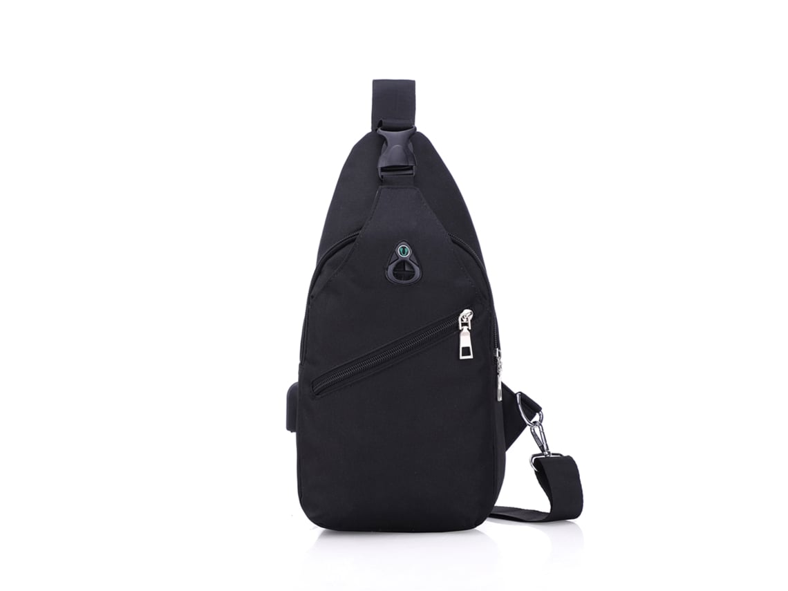 (Negro) Bolso de pecho, bolso informal, mochila para actividades al aire libre, bolso de hombro/bandolera