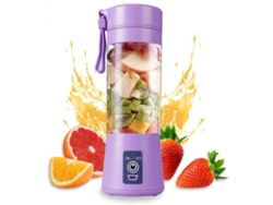 Exprimidor De Frutas Portátil Con Vaso De Batido Seis Cuchillas Usb Recargable Púrpura Veanxin