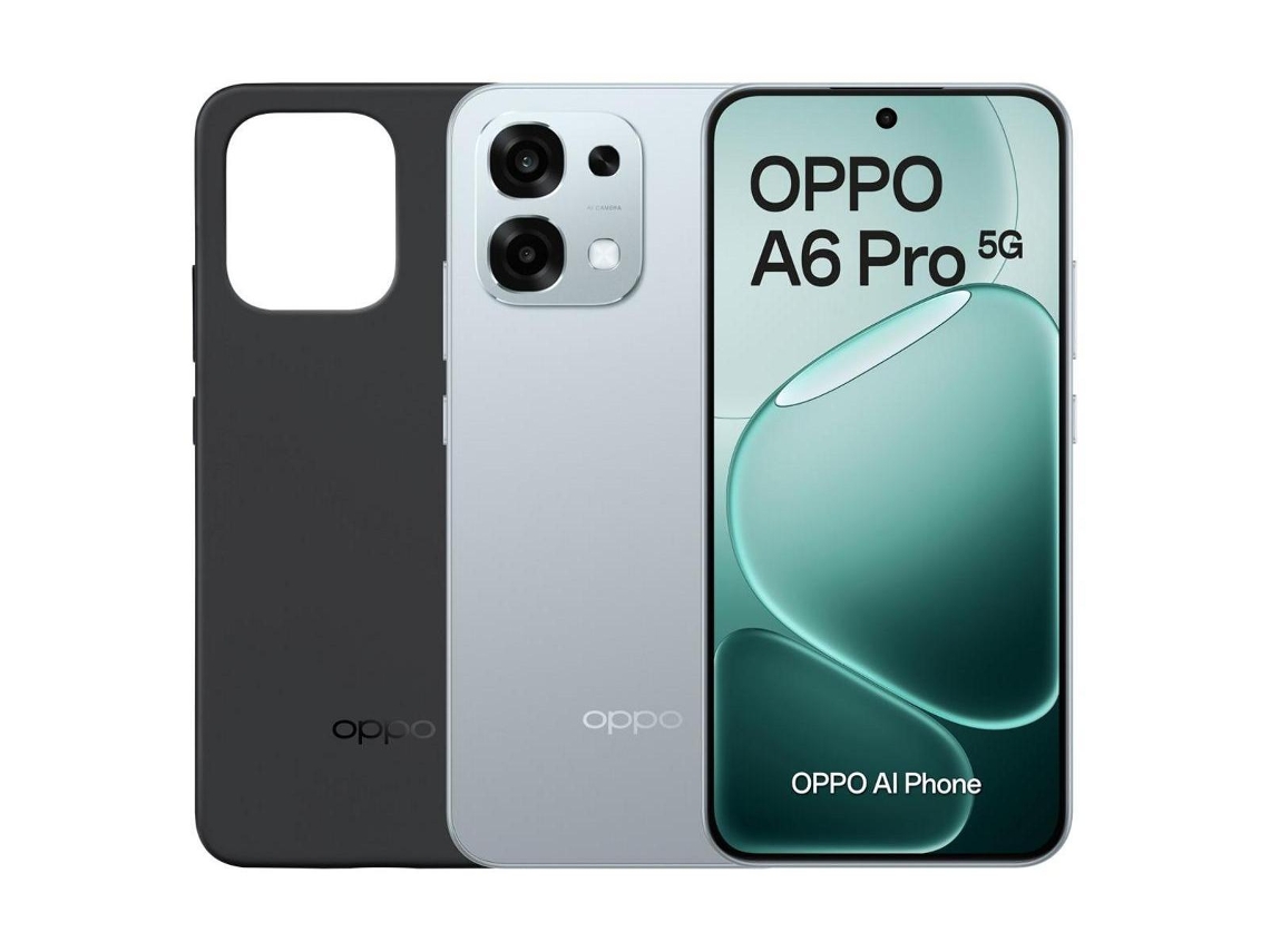 Smartphone Oppo A6 Pro 5g 8gb+256gb Titanio, Mediatek Dimensity 6300, Pantalla Fhd+ 6,57", Cámara De 50 Mp, Batería De 6500 Mah