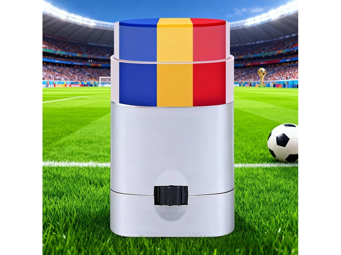 (rumania) Pintura Facial Con La Bandera Tricolor Del Mundial Para Los Aficionados