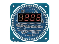 2026as-kit Reloj electrónico DIY con pantalla LED azul giratoria 85*85*16mm 5v