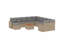 Maison Exclusive - Juego De Sofás Jardín Con Cojines Beige Mezcla 12 Pzas Ratán Pe
