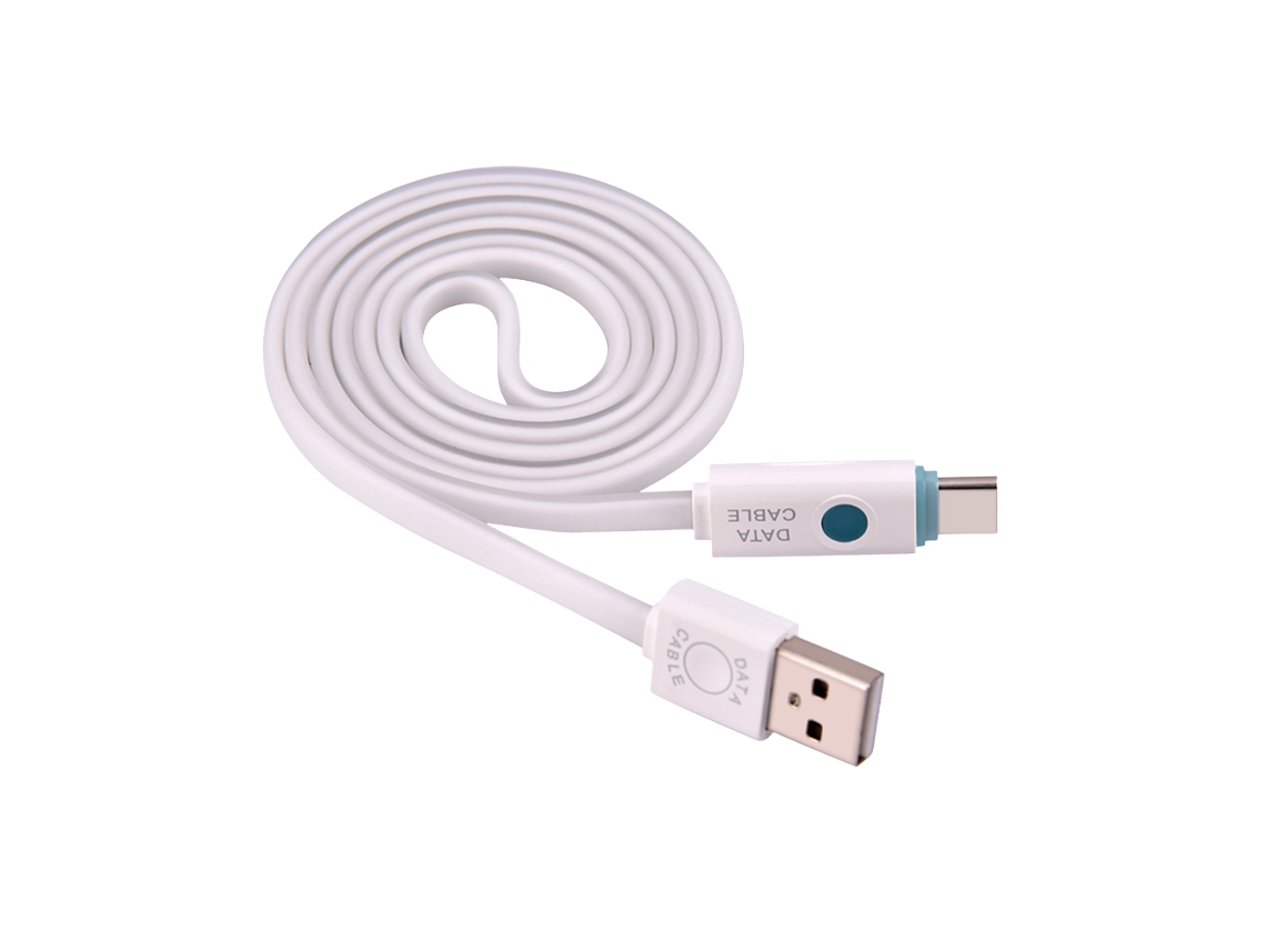 Cable De Datos De Carga Type C Con Iluminación Led Para Smartphones Google Pixel Blanco