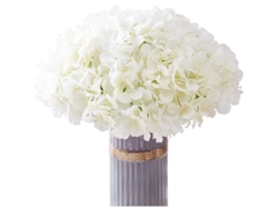 Flores Artificiales De Hortensia Blanca, 10 Unidades, Para Bodas, Fiestas, Decoración Y Ramos De Novia.
