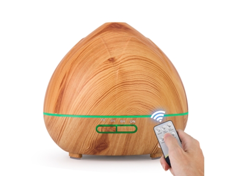 Difusor De Aroma Humidificador VANJL Difusor Ultrasónico de Aceite Esencial Marrón Led Control Remoto