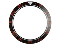 Inserto De Cerámica De 41,5 Mm Para Anillo De Repuesto De Reloj Con Dígitos Rojos Y Base Negra.