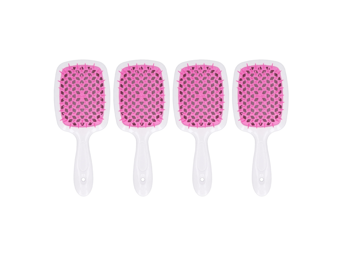 4pcs Cepillo Profesional De Pelo Curvo Con Ventanas Para Desenredar Y Secado Con Secador