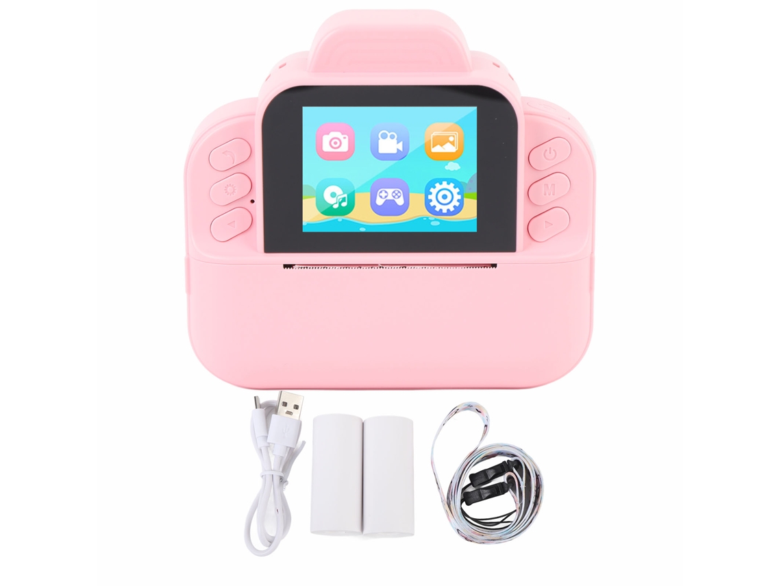 Cámara Digital Instantánea Para Niños De 2,4 Pulgadas, 48 Mp, 1080p, Zoom Digital 6x Y Papel De Impresión Rosa.