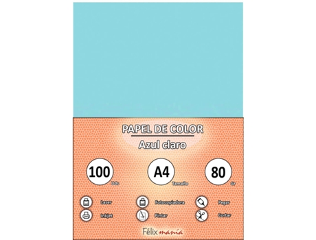 80Gr A4 Papel Azul Claro 100 Hojas
