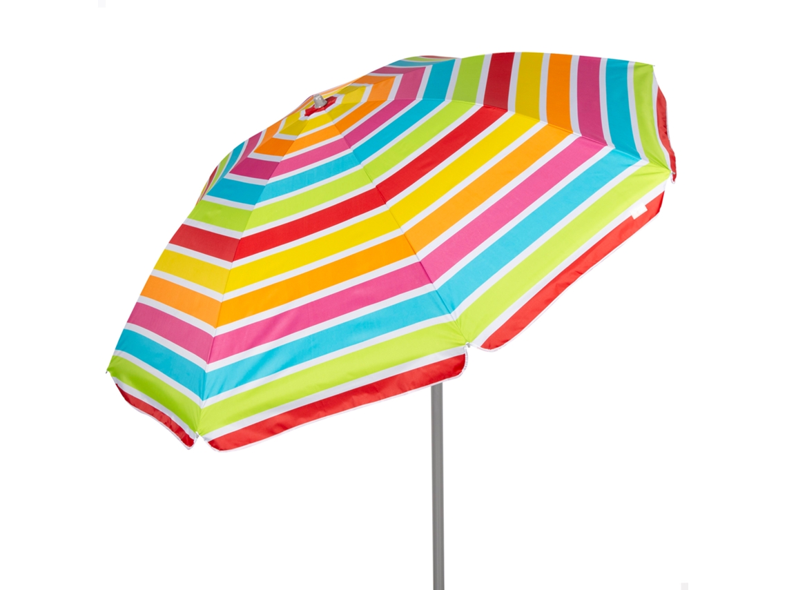 AKTIVE Sombrilla de playa inclinable rayas multicolor 220 cm UV50
