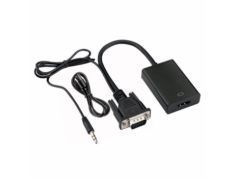 Cable adaptador convertidor conpatible con VGA a HDMI Full HD 1080P con salida de audio Adaptador VGA HD para PC paratátil a proyector HDTV