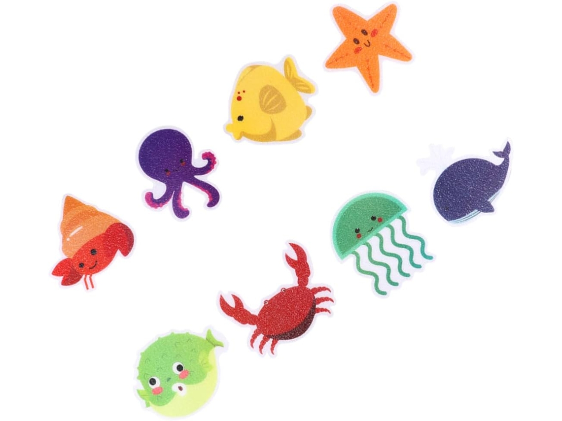 20 pegatinas antideslizantes con criaturas marinas para evitar caídas en el baño - Slowmoose