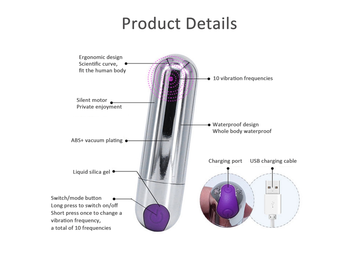 Vibrador De Huevo Vibrante Impermeable Para Mujer Con 10 Modos