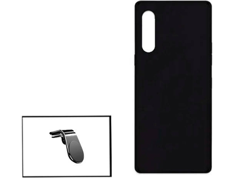 Kit Soporte Magnético L Safe Driving Coche y Funda Silicona Liquida LG Velvet 5G PHONECARE Negro
