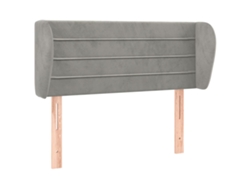 Cabecero con solapas de terciopelo gris claro MAISON EXCLUSIVE (83x23x78 cm)