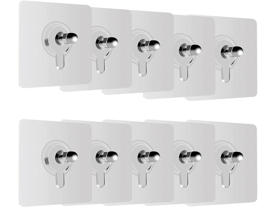 10 Piezas De Gancho Pared Para U As Tornillo Pegatinas Sin Huellas Adhesivas Taladrar Portahangares Cocina Ba O