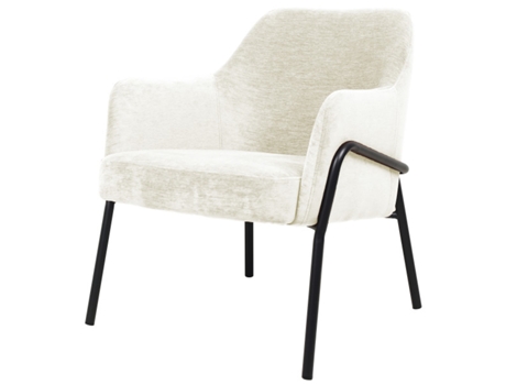 Layton-Sillón de Tela Crudo Y Metal Negro MOLOO