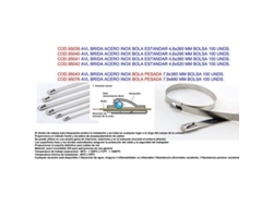 Avl brida acero inox bola pesada 7,9x680 mm bolsa 100 unds.