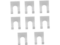 Juego de 8 ganchos de pared con ganchos dobles, no requiere taladro, para baño, cocina...