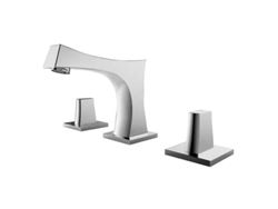 Grifo De Lavabo Con Repisa 3 Orificios, Níquel Cepillado, Colección Axis