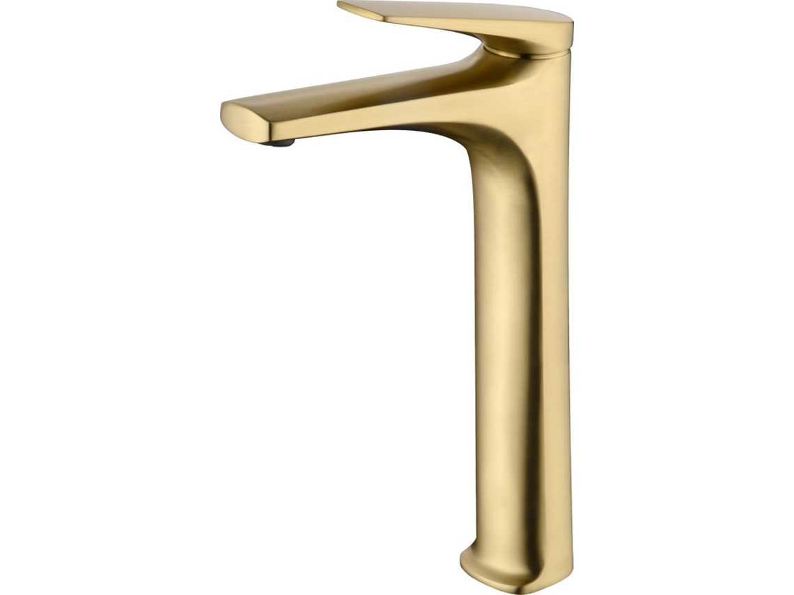 Grifo monomando MIce con caño alto para lavabo de latón Oro Cepillado MICE COLLECTION