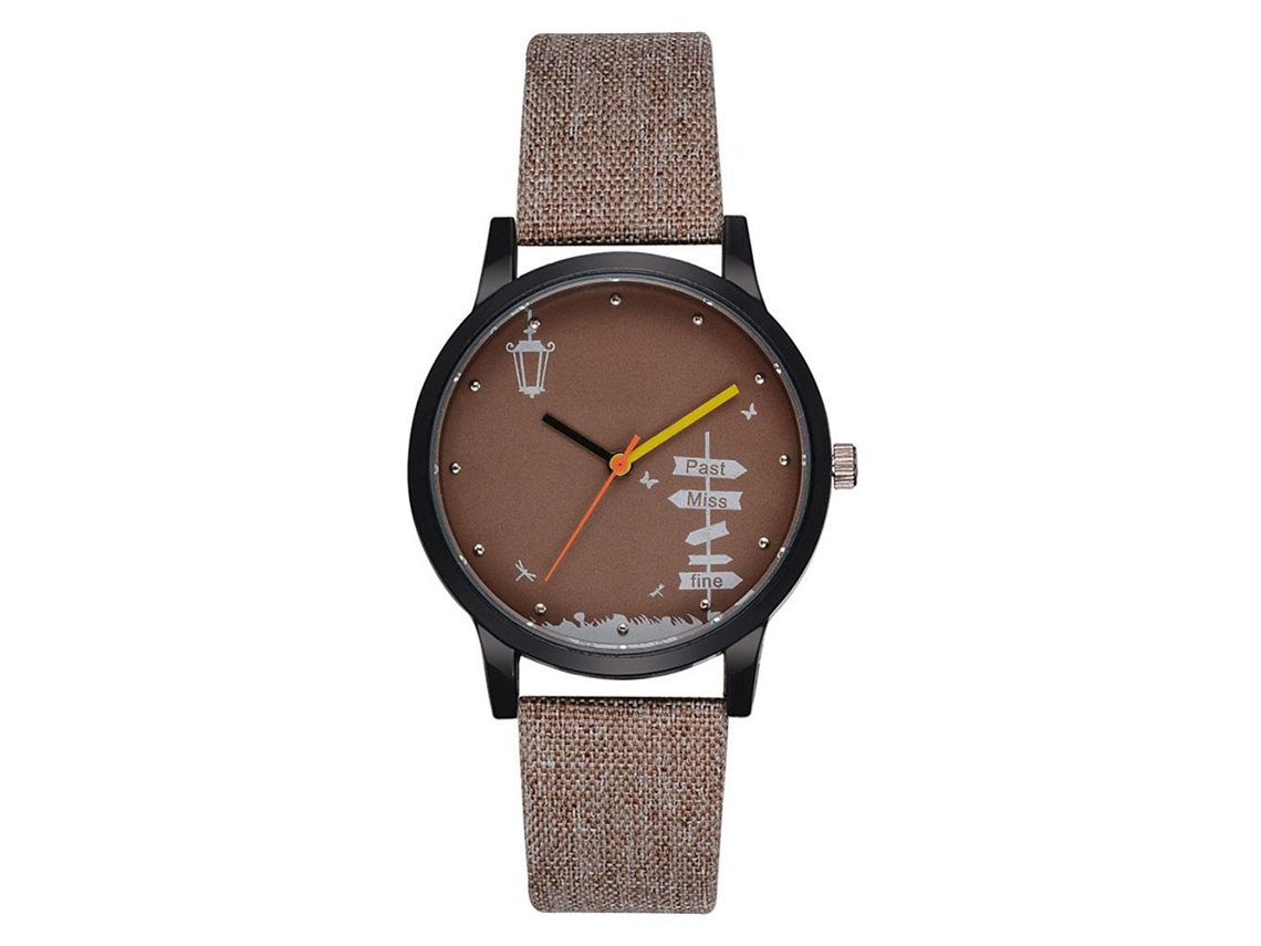 Reloj Hombre Gaiety Moda Dial Redondo Analógico De Cuarzo Pulsera Marrón Claro