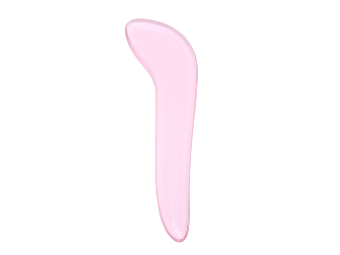 Placa Gua Sha de cristal rosa para masaje facial y corporal