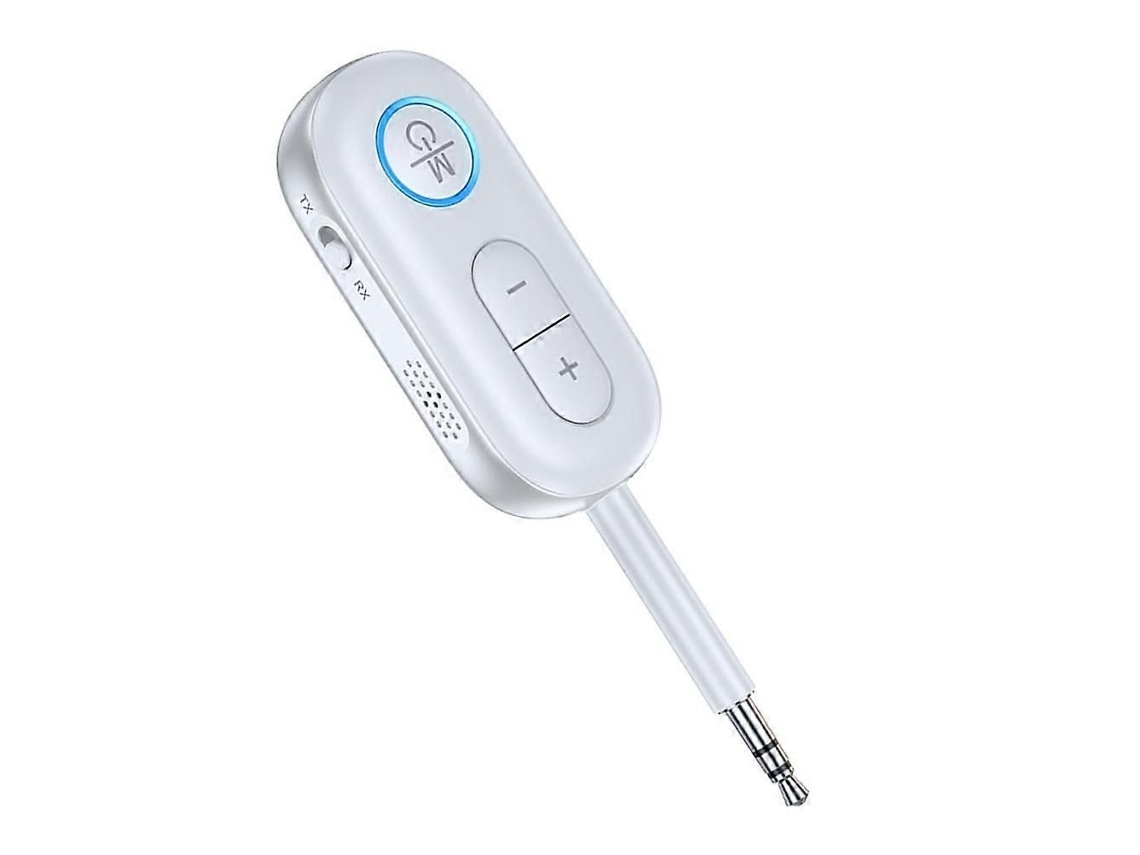 Adaptador auxiliar inalámbrico 2 en 1, transmisor y receptor Bluetooth portátil para audio en el coche y en el hogar.