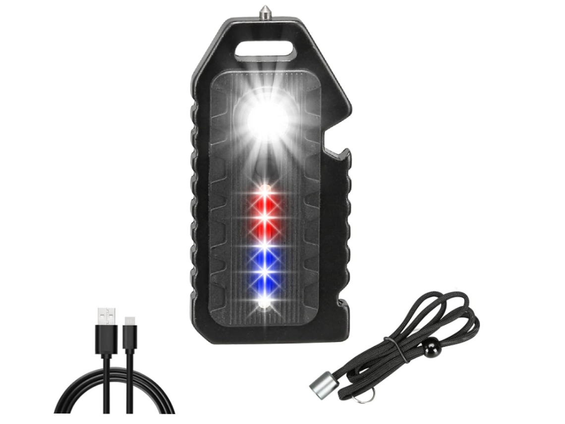 YEMAESRE Edc Mini Linterna 500 Lúmenes Recargable 5 Modos De Luz Negro