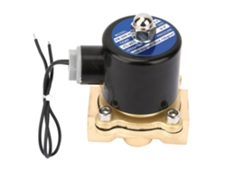 Válvula solenoide elétrica DN20 em latão, normalmente fechada, para água, óleo e gás, 24 V CC.