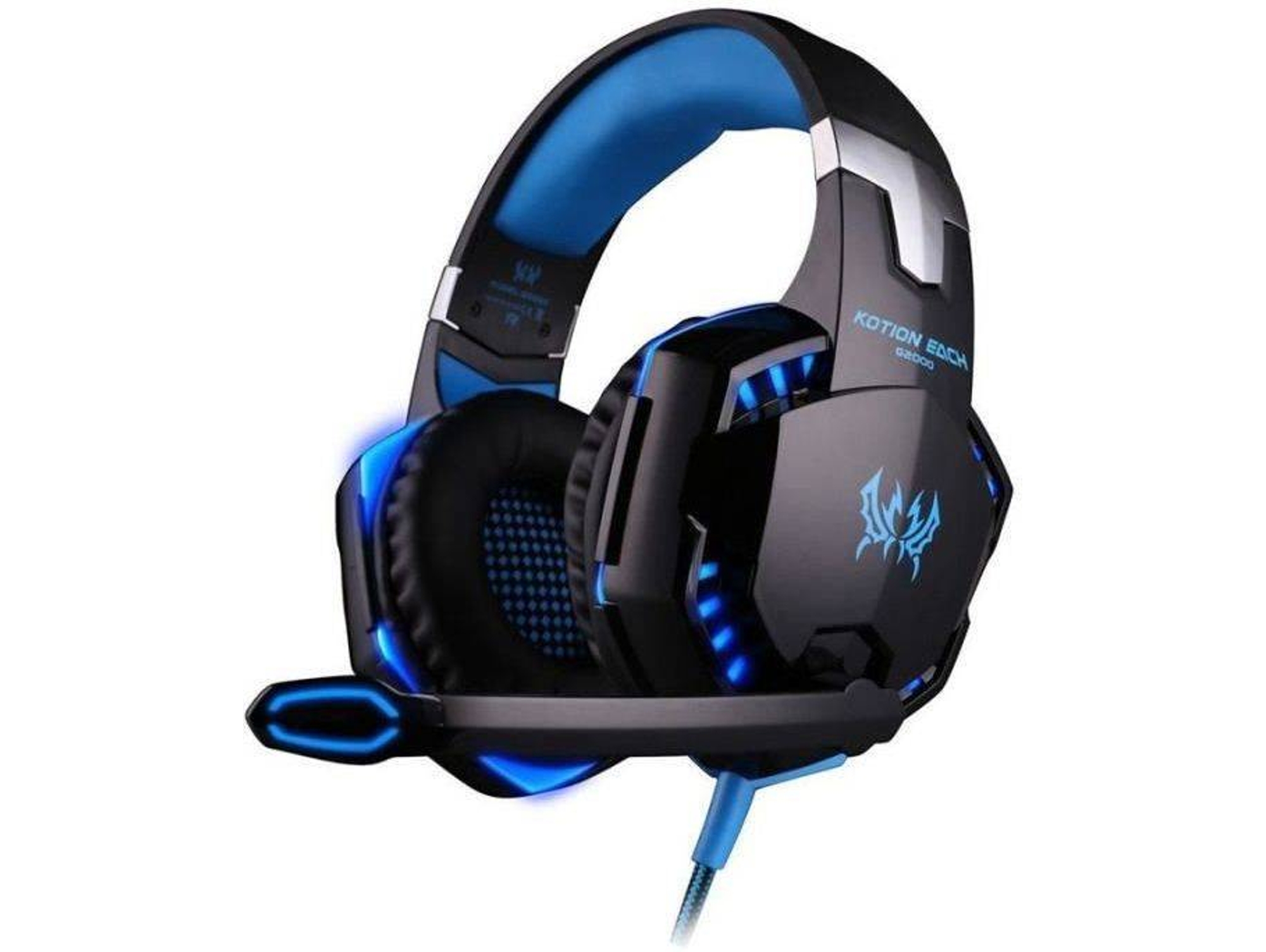 Auriculares Gaming KOTION G2000-LAN (On Ear - Micrófono - Negro y Azul)
