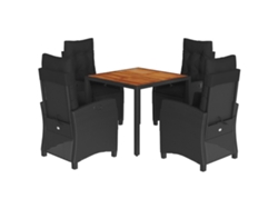 Maison Exclusive - Set De Muebles Jardín 5 Pzas Con Cojines Ratán Sintético Negro
