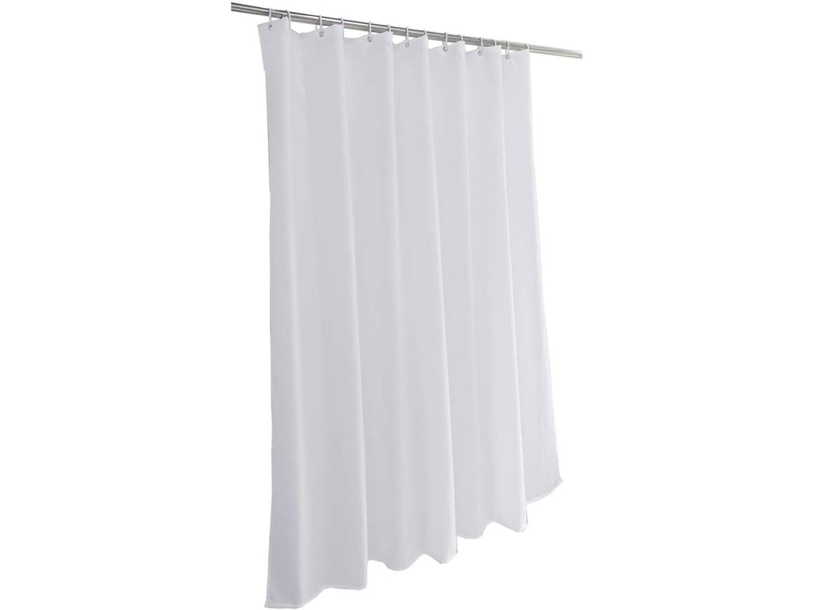 Cortina De Ducha Antimoho - Poliéster - Impermeable - Blanca - Incluye Anillas Para Colgar - 180x180 Cm