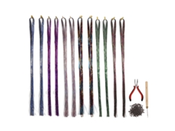 Kit De Tinsel Para Cabelo Com Ferramentas 12pcs Extensões De Cabelo Tinsel Colorido Brilhante Para Festa