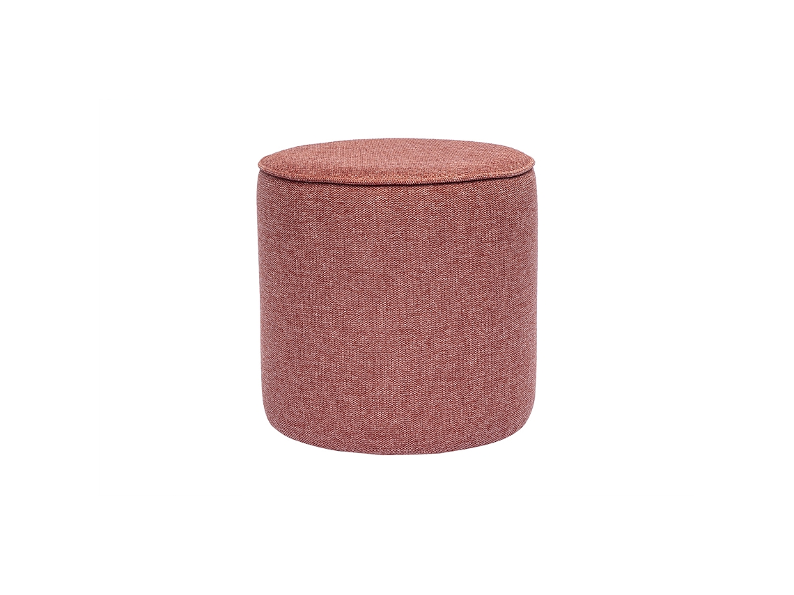 Puf redondo de tela terciopel texturizada terracota D40 cm Paul Miliboo